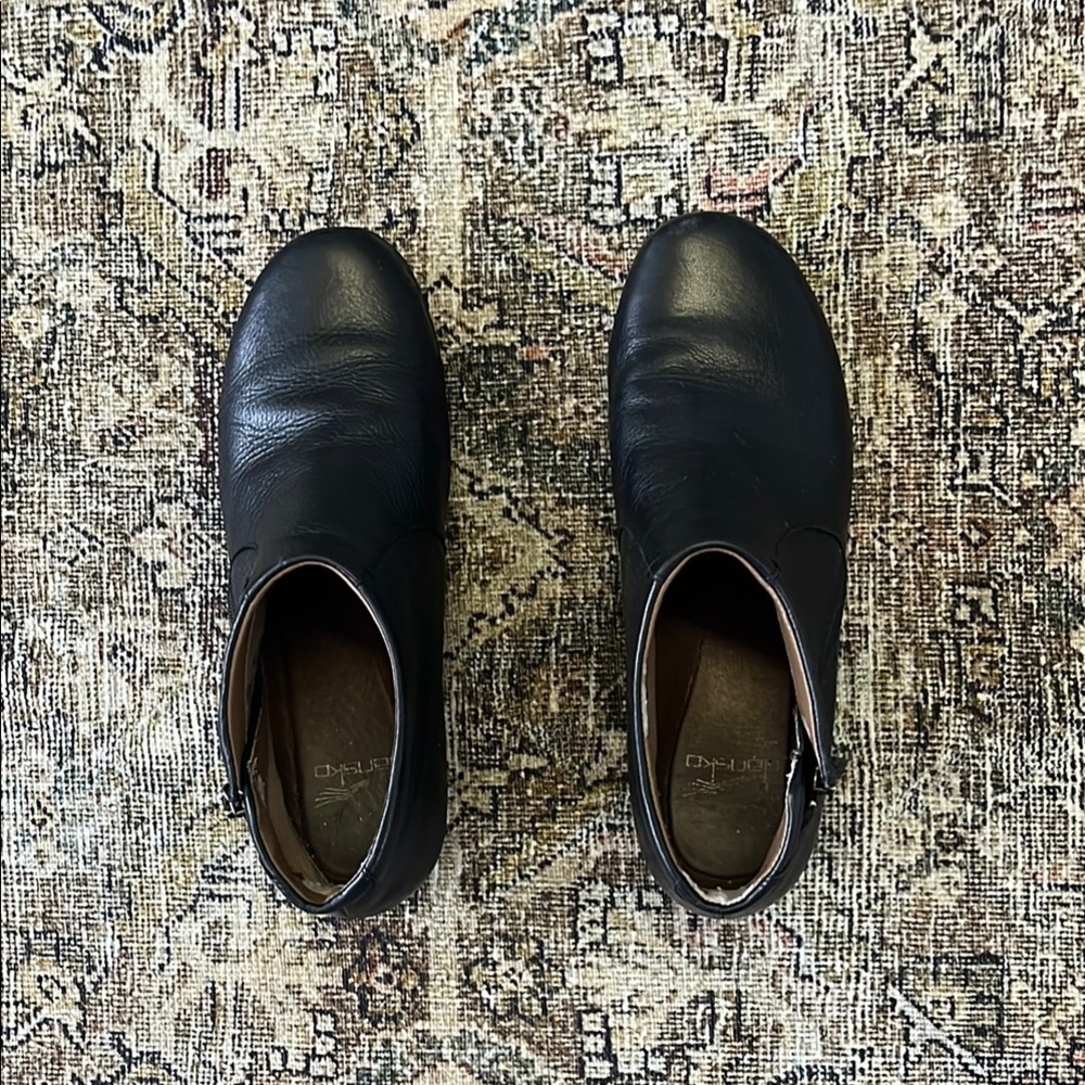 Dansko Black Leather Ankle Boots - Picture 3 of 7